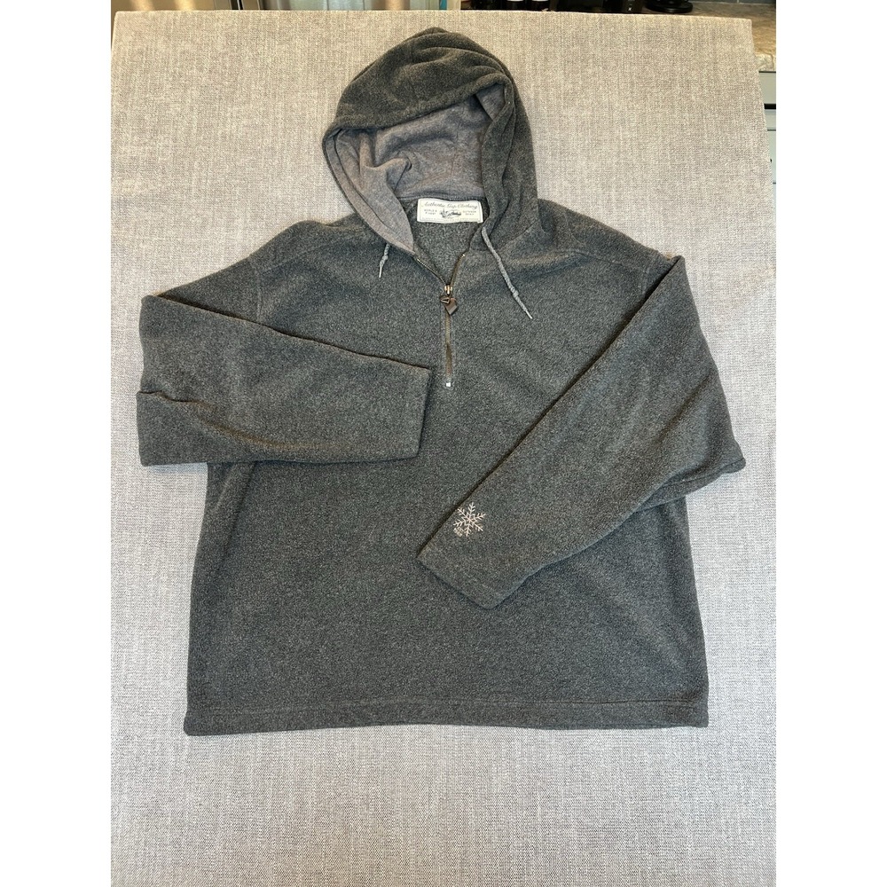 Authentic GAP Clothing Gray Fleece Hoodie Pullover 1/4 Zip Men's Large Vintage